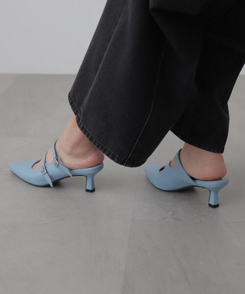 FREE'S MART（フリーズマート）の「◆スクエアバックルミュール（その他シューズ・レディース・ブラック/ブルー/ホワイト・SMALL/MEDIUM）」の4枚目の写真