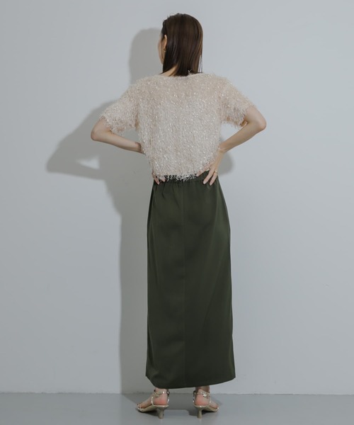 SENSE OF PLACE by URBAN RESEARCH（センスオブプレイスバイアーバンリサーチ）の「フリンジテープトップ(半袖)（その他トップス・レディース・オフホワイト/ブラック/オレンジ・ONE）」の8枚目の写真