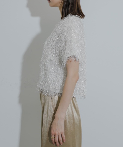 SENSE OF PLACE by URBAN RESEARCH（センスオブプレイスバイアーバンリサーチ）の「フリンジテープトップ(半袖)（その他トップス・レディース・オフホワイト/ブラック/オレンジ・ONE）」の10枚目の写真