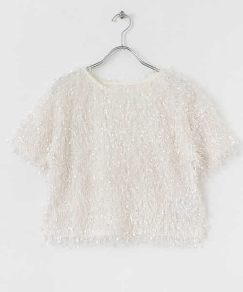 SENSE OF PLACE by URBAN RESEARCH（センスオブプレイスバイアーバンリサーチ）の「フリンジテープトップ(半袖)（その他トップス・レディース・オフホワイト/ブラック/オレンジ・ONE）」の13枚目の写真