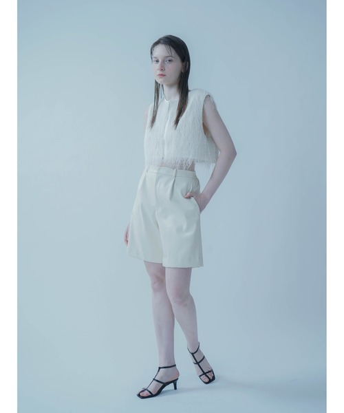 :ETHROF(イーサオブ)の「ECOLEATHER HALF PANTS(その他パンツ・レディース・ブラック/アイボリー・MEDIUM)」の7枚目の写真