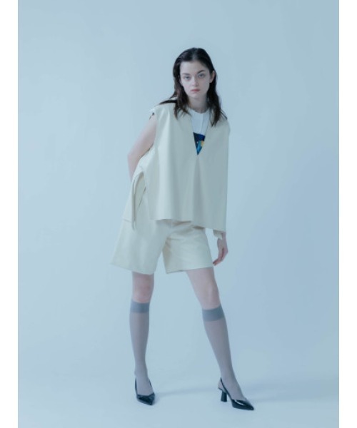 :ETHROF(イーサオブ)の「ECOLEATHER HALF PANTS(その他パンツ・レディース・ブラック/アイボリー・MEDIUM)」の21枚目の写真