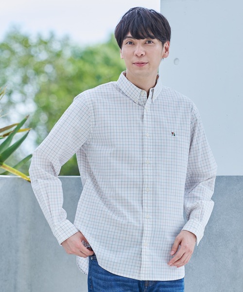 Arnold Palmer（アーノルドパーマー）の「ポリコットン チェック ピーチ 長袖 シェア シャツ（シャツ/ブラウス・レディース・グリーン/オフホワイト・LL/L/M/S/XS）」の19枚目の写真