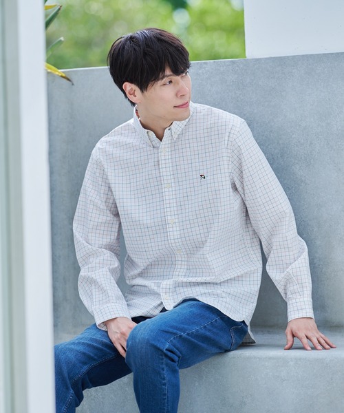 Arnold Palmer（アーノルドパーマー）の「ポリコットン チェック ピーチ 長袖 シェア シャツ（シャツ/ブラウス・レディース・グリーン/オフホワイト・LL/L/M/S/XS）」の20枚目の写真