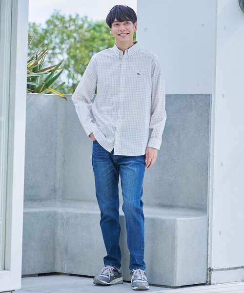 Arnold Palmer（アーノルドパーマー）の「ポリコットン チェック ピーチ 長袖 シェア シャツ（シャツ/ブラウス・レディース・グリーン/オフホワイト・LL/L/M/S/XS）」の21枚目の写真