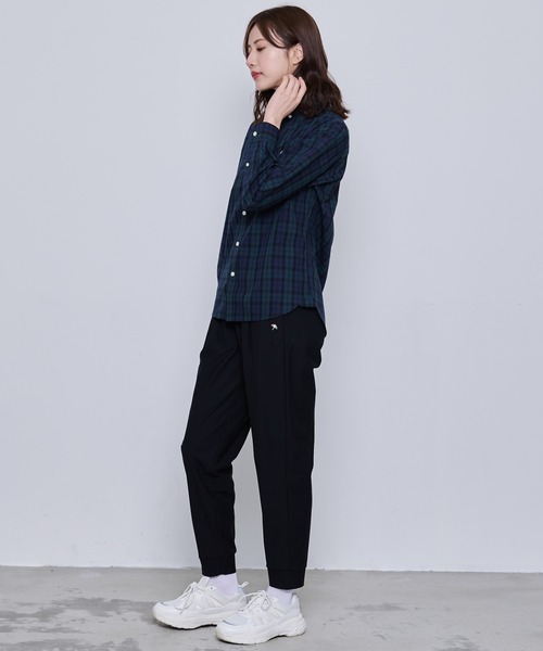 Arnold Palmer（アーノルドパーマー）の「ポリコットン チェック ピーチ 長袖 シェア シャツ（シャツ/ブラウス・レディース・グリーン/オフホワイト・LL/L/M/S/XS）」の17枚目の写真