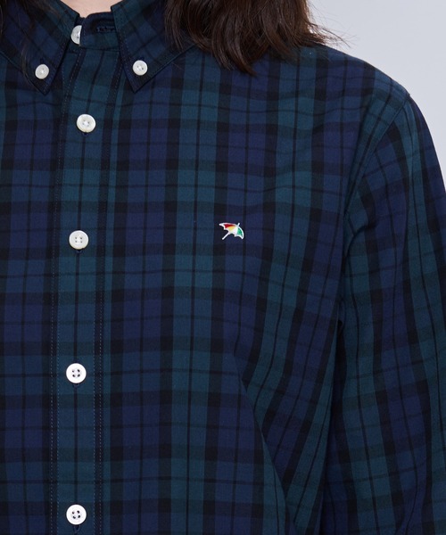 Arnold Palmer（アーノルドパーマー）の「ポリコットン チェック ピーチ 長袖 シェア シャツ（シャツ/ブラウス・レディース・グリーン/オフホワイト・LL/L/M/S/XS）」の9枚目の写真