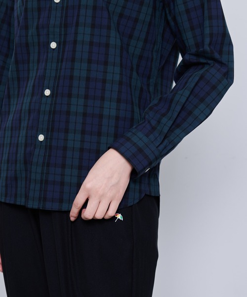 Arnold Palmer（アーノルドパーマー）の「ポリコットン チェック ピーチ 長袖 シェア シャツ（シャツ/ブラウス・レディース・グリーン/オフホワイト・LL/L/M/S/XS）」の10枚目の写真