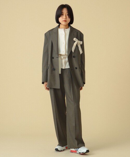 BEAMS BOY（ビームスボーイ）の「maturely / ダブル ブレステッド ジャケット（テーラードジャケット・レディース・チャコールグレー/オリーブ・0/1）」の12枚目の写真