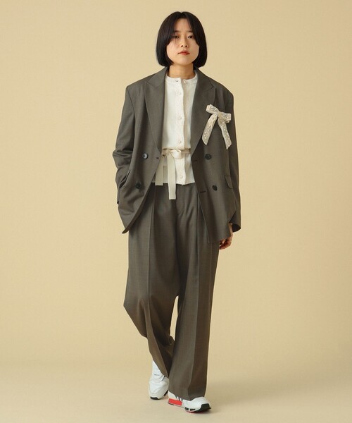 BEAMS BOY（ビームスボーイ）の「maturely / ダブル ブレステッド ジャケット（テーラードジャケット・レディース・チャコールグレー/オリーブ・0/1）」の11枚目の写真