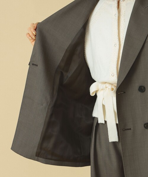 BEAMS BOY（ビームスボーイ）の「maturely / ダブル ブレステッド ジャケット（テーラードジャケット・レディース・チャコールグレー/オリーブ・0/1）」の8枚目の写真