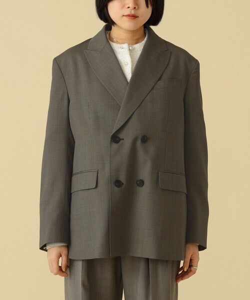 BEAMS BOY（ビームスボーイ）の「maturely / ダブル ブレステッド ジャケット（テーラードジャケット・レディース・チャコールグレー/オリーブ・0/1）」の7枚目の写真
