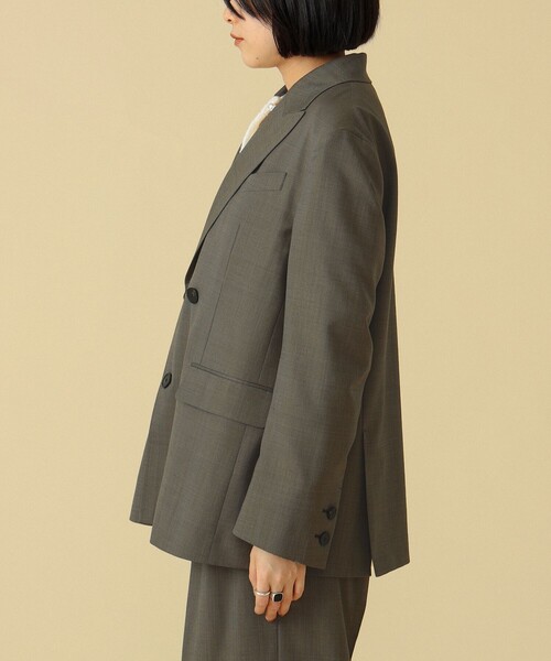 BEAMS BOY（ビームスボーイ）の「maturely / ダブル ブレステッド ジャケット（テーラードジャケット・レディース・チャコールグレー/オリーブ・0/1）」の6枚目の写真