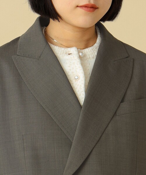 BEAMS BOY（ビームスボーイ）の「maturely / ダブル ブレステッド ジャケット（テーラードジャケット・レディース・チャコールグレー/オリーブ・0/1）」の4枚目の写真