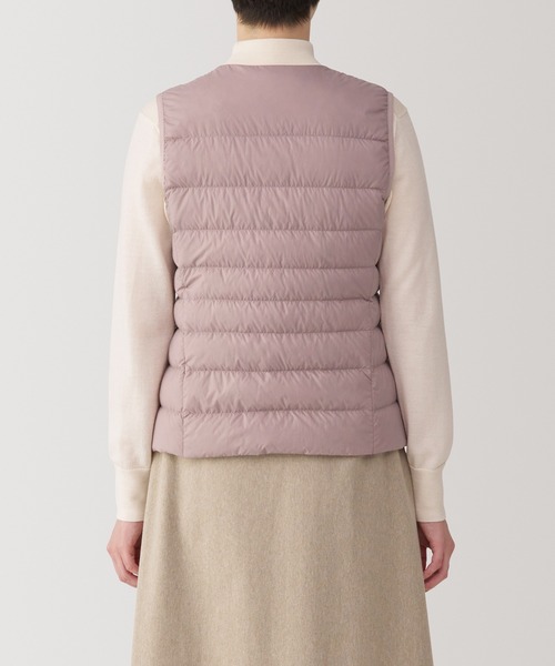 セール】婦人 軽量ダウンノーカラーベスト（帯電防止裏地）（ダウン