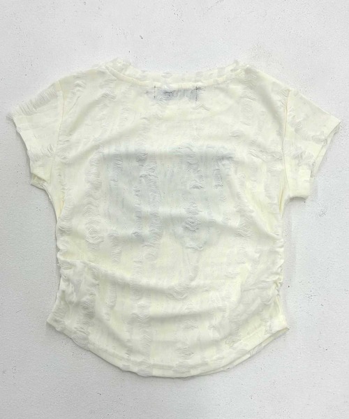 .KOM(ドットコム)の「A'GEM/9 × .kom 『.KOM/ドットケーオーエム』ブロークン蝶クロップTEE(Tシャツ/カットソー・レディース・チャコールグレー/ホワイト・S)」の10枚目の写真