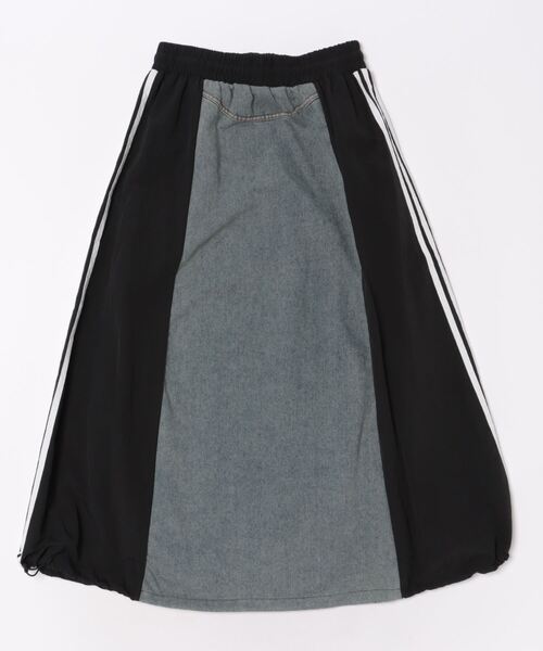 DOLLUPOOPS（ドールアップウップス）の「【ZOZO限定商品】2WAY配色サイドラインデニムスカート（デニムスカート・レディース・グリーン/ブラック・38）」の4枚目の写真