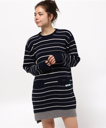X-girl | STRIPED RIB KNIT DRESS(ワンピース)