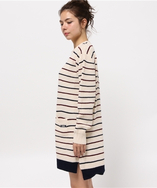 X-girl（エックスガール）の「STRIPED RIB KNIT DRESS（ワンピース・レディース・ホワイト/ネイビー・2/1）」の8枚目の写真