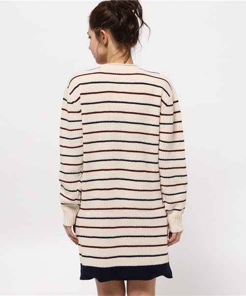 X-girl（エックスガール）の「STRIPED RIB KNIT DRESS（ワンピース・レディース・ホワイト/ネイビー・2/1）」の9枚目の写真