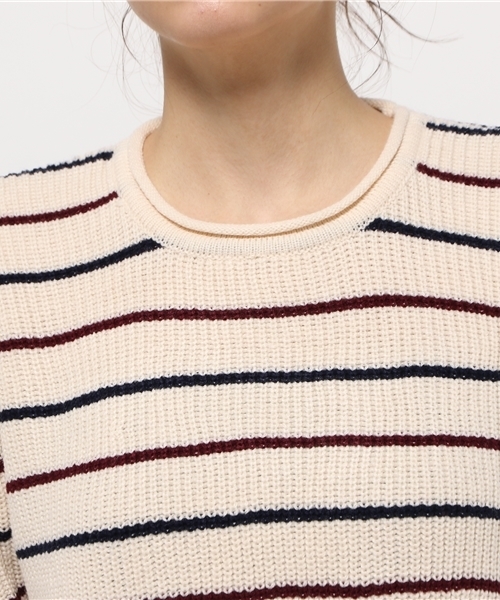 X-girl（エックスガール）の「STRIPED RIB KNIT DRESS（ワンピース・レディース・ホワイト/ネイビー・2/1）」の11枚目の写真