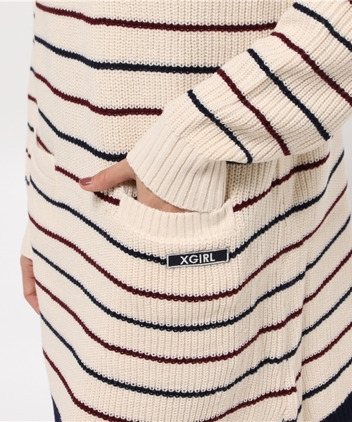 X-girl（エックスガール）の「STRIPED RIB KNIT DRESS（ワンピース・レディース・ホワイト/ネイビー・2/1）」の13枚目の写真
