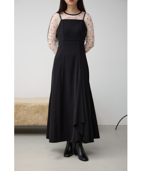 AZUL by moussy（アズールバイマウジー）の「カップ付きキャミワンピース（ワンピース・レディース・ベージュ/グレー/ブラック・SMALL/MEDIUM）」の2枚目の写真