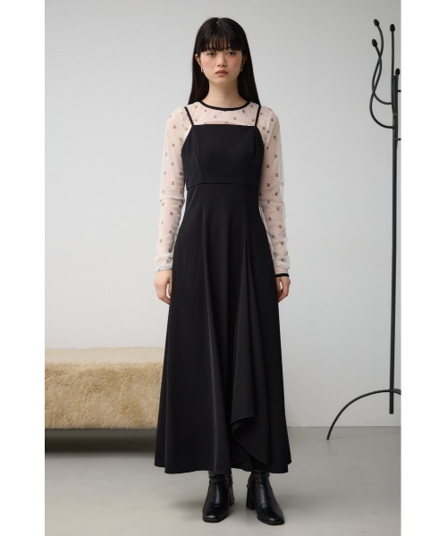 AnMILLEワンピースタグ付き リネン ベルト付きミディワンピース - ダークカーキ | ZARA
