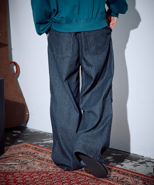 PBLIM（ページボーイリム）の「PBLIM/ストライプルーズパンツ（デニムパンツ・レディース・ブルー/カーキ/ブラック・LARGE/MEDIUM）」の18枚目の写真