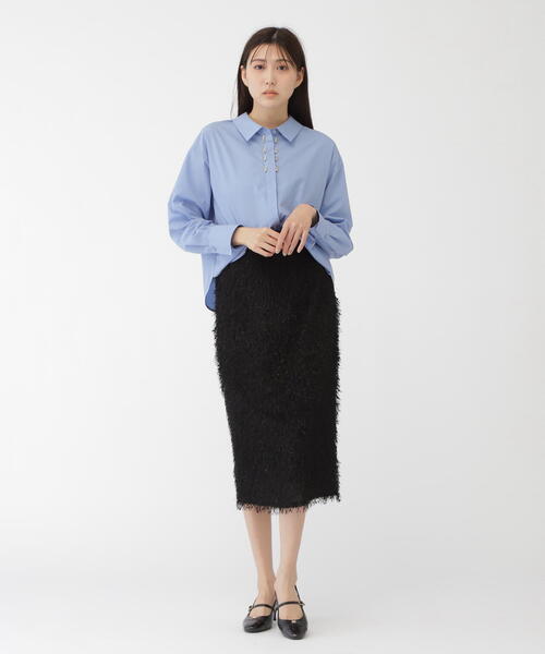 JILL by JILL STUART(ジルバイジルスチュアート)の「◇ビジューシャツブラウス(シャツ/ブラウス・レディース・ホワイト/ブルー・FREE)」の4枚目の写真