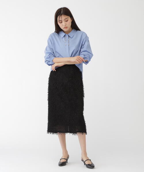 JILL by JILL STUART(ジルバイジルスチュアート)の「◇ビジューシャツブラウス(シャツ/ブラウス・レディース・ホワイト/ブルー・FREE)」の5枚目の写真