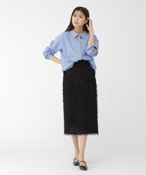 JILL by JILL STUART(ジルバイジルスチュアート)の「◇ビジューシャツブラウス(シャツ/ブラウス・レディース・ホワイト/ブルー・FREE)」の6枚目の写真