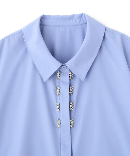 JILL by JILL STUART(ジルバイジルスチュアート)の「◇ビジューシャツブラウス(シャツ/ブラウス・レディース・ホワイト/ブルー・FREE)」の11枚目の写真