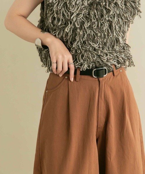 KBF(ケイビーエフ)の「ホールレスレザーベルト(ベルト・レディース・ブラック/キャメル・ONE)」の3枚目の写真