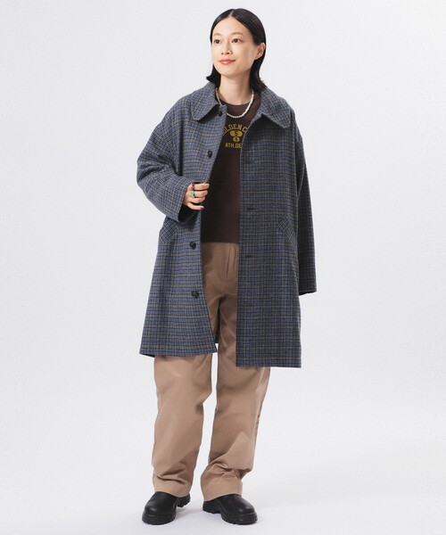 BEAMS BOY（ビームスボーイ）の「ガンクラブ チェックコート（その他アウター・レディース・ベージュ/チャコールグレー・ONE SIZE）」の7枚目の写真