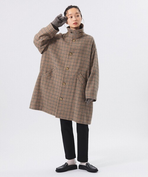 BEAMS BOY（ビームスボーイ）の「ガンクラブ チェックコート（その他アウター・レディース・ベージュ/チャコールグレー・ONE SIZE）」の13枚目の写真