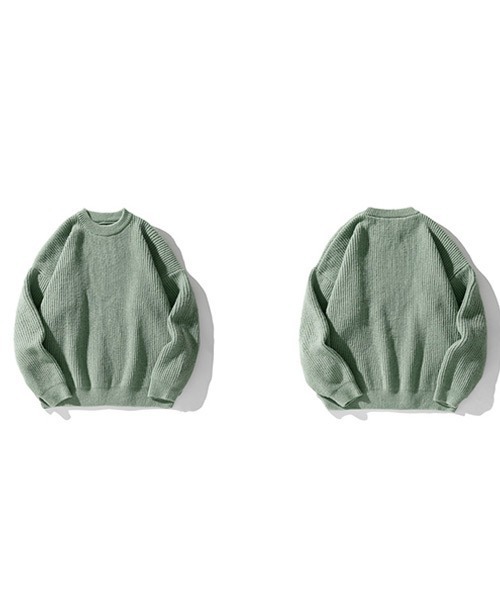 Ressaca（レサーカ）の「オーバーサイズクルーネックルーズニットセーター プルオーバー（ニット/セーター・メンズ・ホワイト/グリーン/パープル/アイボリー/ブラック・L/M/XL）」の20枚目の写真