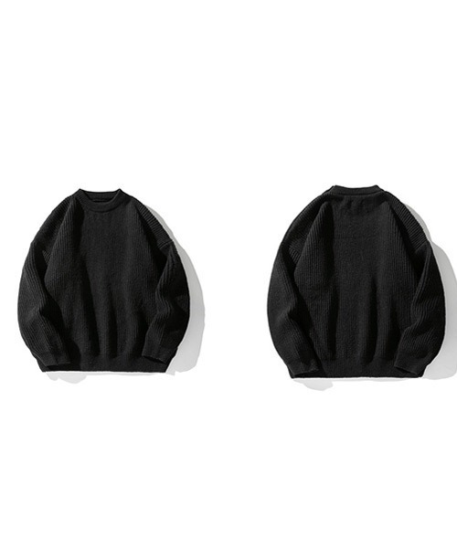 Ressaca（レサーカ）の「オーバーサイズクルーネックルーズニットセーター プルオーバー（ニット/セーター・メンズ・ホワイト/グリーン/パープル/アイボリー/ブラック・L/M/XL）」の19枚目の写真