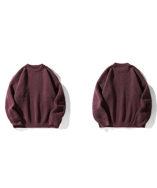 Ressaca（レサーカ）の「オーバーサイズクルーネックルーズニットセーター プルオーバー（ニット/セーター・メンズ・ホワイト/グリーン/パープル/アイボリー/ブラック・L/M/XL）」の21枚目の写真