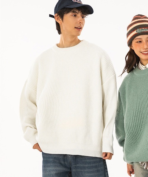 Ressaca（レサーカ）の「オーバーサイズクルーネックルーズニットセーター プルオーバー（ニット/セーター・メンズ・ホワイト/グリーン/パープル/アイボリー/ブラック・L/M/XL）」の13枚目の写真