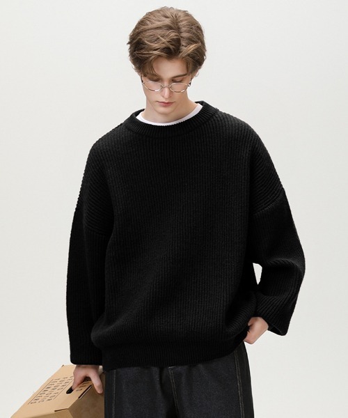 Ressaca（レサーカ）の「オーバーサイズクルーネックルーズニットセーター プルオーバー（ニット/セーター・メンズ・ホワイト/グリーン/パープル/アイボリー/ブラック・L/M/XL）」の11枚目の写真