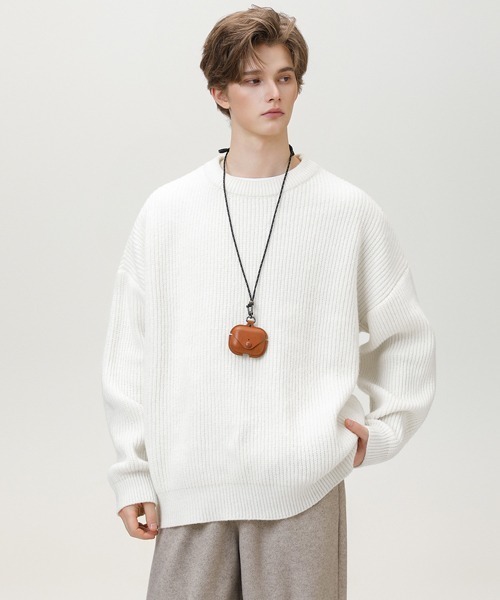 Ressaca（レサーカ）の「オーバーサイズクルーネックルーズニットセーター プルオーバー（ニット/セーター・メンズ・ホワイト/グリーン/パープル/アイボリー/ブラック・L/M/XL）」の6枚目の写真