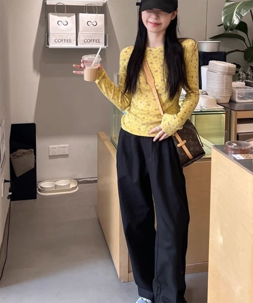 i-dare（アイディア）の「【i-dare】小花柄 カットソー（Tシャツ/カットソー・レディース・イエロー・LARGE/MEDIUM/SMALL）」の5枚目の写真