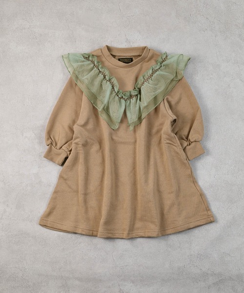 BIG FIELD(ビッグフィールド)の「ウラケチュールドッキングワンピース(ワンピース・キッズ・杢グレー/オフホワイト/ベージュ・90/100/110/120/140/150/130)」の3枚目の写真