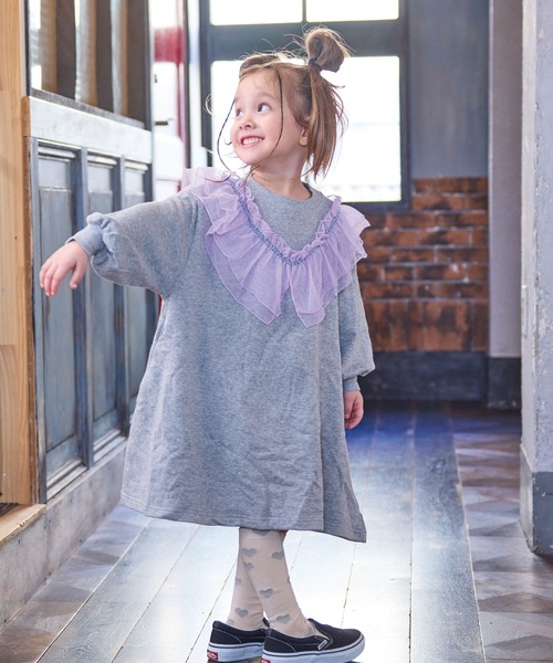 BIG FIELD(ビッグフィールド)の「ウラケチュールドッキングワンピース(ワンピース・キッズ・杢グレー/オフホワイト/ベージュ・90/100/110/120/140/150/130)」の7枚目の写真