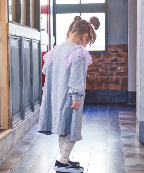 BIG FIELD(ビッグフィールド)の「ウラケチュールドッキングワンピース(ワンピース・キッズ・杢グレー/オフホワイト/ベージュ・90/100/110/120/140/150/130)」の9枚目の写真