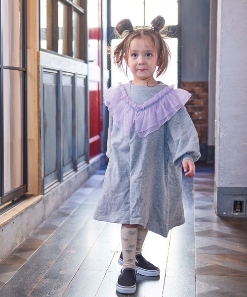 BIG FIELD(ビッグフィールド)の「ウラケチュールドッキングワンピース(ワンピース・キッズ・杢グレー/オフホワイト/ベージュ・90/100/110/120/140/150/130)」の6枚目の写真