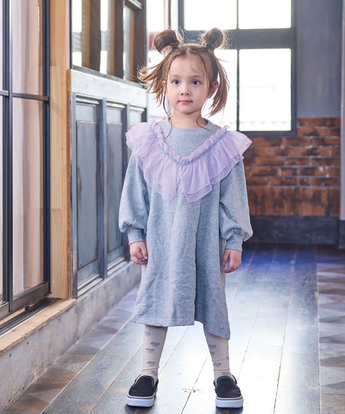 BIG FIELD(ビッグフィールド)の「ウラケチュールドッキングワンピース(ワンピース・キッズ・杢グレー/オフホワイト/ベージュ・90/100/110/120/140/150/130)」の5枚目の写真