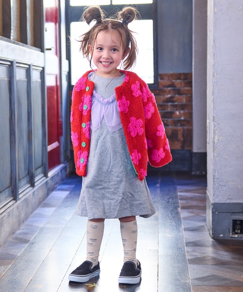 BIG FIELD(ビッグフィールド)の「ウラケチュールドッキングワンピース(ワンピース・キッズ・杢グレー/オフホワイト/ベージュ・90/100/110/120/140/150/130)」の11枚目の写真