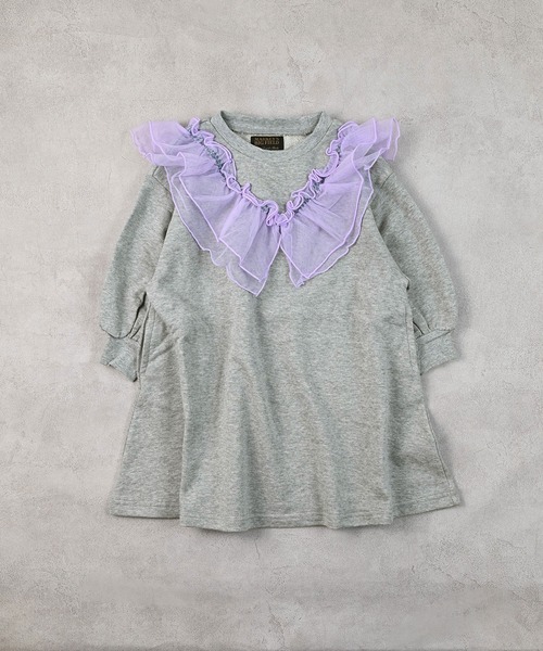 BIG FIELD(ビッグフィールド)の「ウラケチュールドッキングワンピース(ワンピース・キッズ・杢グレー/オフホワイト/ベージュ・90/100/110/120/140/150/130)」の14枚目の写真